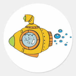 Yellow Submarine Ronde Sticker
