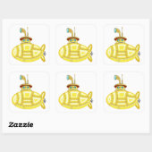Yellow Submarine Vierkante Sticker (Vel)