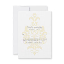 Yellow Subtle Damask Response Kaart