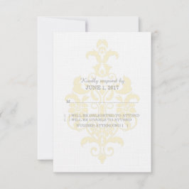 Yellow Subtle Damask Response Kaart