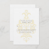 Yellow Subtle Damask Response Kaart (Voorkant / Achterkant)