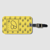 Yellow Summer Bees Pattern Bagagelabel (Voorkant (horizontaal))