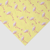 Yellow Summer Flamingo patroon Tissuepapier (Detail)