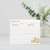 Yellow Summer Lemon Tree Family Recept Kaart (Staand voorkant)