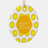 Yellow Summer Sun Sunshine Soak up the Rays Keramisch Ornament (Rechts)