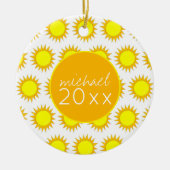 Yellow Summer Sun Sunshine Soak up the Rays Keramisch Ornament (Voorkant)