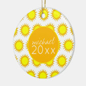 Yellow Summer Sun Sunshine Soak up the Rays Keramisch Ornament (Links)