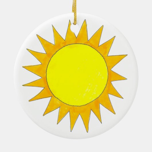 Yellow Summer Sun Sunshine Soak up the Rays Keramisch Ornament (Achterkant)