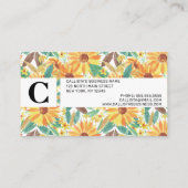 Yellow Summer Sunflower Waterverf Pattern Afsprakenkaartje (Achterkant)