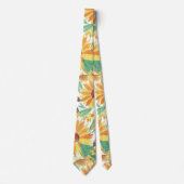 Yellow Summer Sunflower Waterverf Pattern Stropdas (Voorkant)
