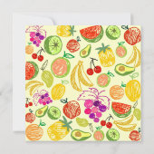 Yellow Summer Time Fruit Pattern Kaart (Achterkant)