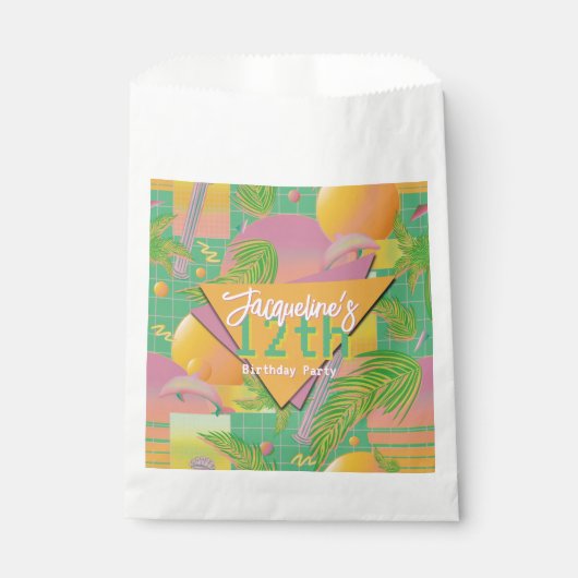 Yellow Summer Vaporwave Sunset Birthday Bedankzakje (Voorkant)