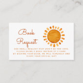 Yellow Sun Baby shower Boekaanvraag Informatiekaartje (Voorkant)