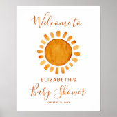 Yellow Sun Baby shower Welkom Poster (Voorkant)