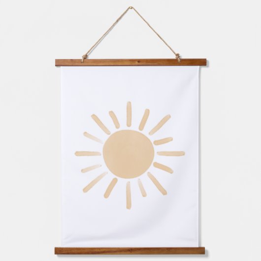 Yellow Sun Boho Baby Nursery Decor Hangend Wandkleed (Voorkant)