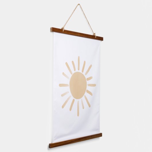 Yellow Sun Boho Baby Nursery Decor Hangend Wandkleed (Gebogen)