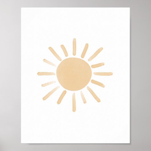 Yellow Sun Boho Baby Nursery Decor Poster (Voorkant)