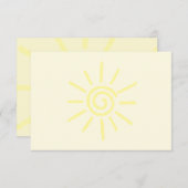 Yellow Sun Drawing Custom Notitiekaartje (Voorkant / Achterkant)