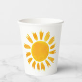 Yellow Sun eerste verjaardagsfeestje Papieren Bekers (Voorkant)