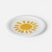 Yellow Sun eerste verjaardagsfeestje Papieren Bordje (Gekanteld)