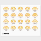 Yellow Sun Heart Baby shower dank u Ronde Sticker (Vel)