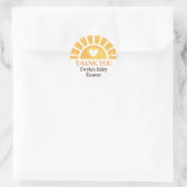 Yellow Sun Heart Baby shower dank u Ronde Sticker (Tas)