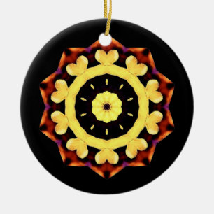 Yellow Sun-Ornament Keramisch Ornament