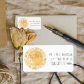 Yellow Sun Sunshine Modern Boho Mustard Adres Etiket