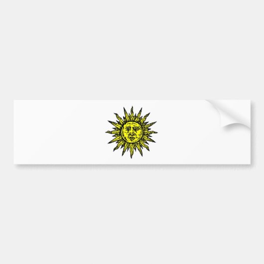 Yellow Sun-symbool Bumpersticker (Voorkant)