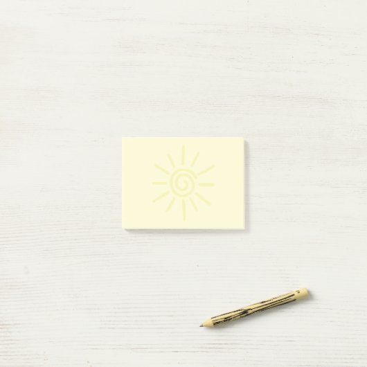 Yellow Sun Tekening Aangepast Post-it® Notes (Op bureau)