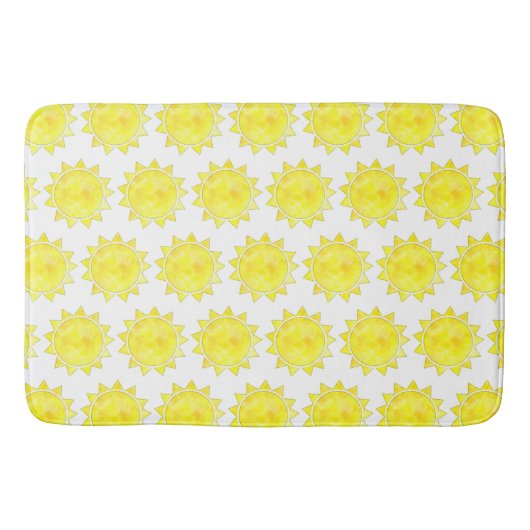 Yellow Sun Waterverf Pattern Badmat (Voorkant)