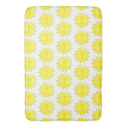 Yellow Sun Waterverf Pattern Badmat (Voorkant Verticaal)