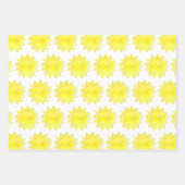 Yellow Sun Waterverf Pattern Inpakpapier Vel (Voorkant 3)