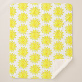 Yellow Sun Waterverf Pattern Sherpa Deken (Voorkant)