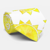 Yellow Sun Waterverf Pattern Stropdas (Opgerold)