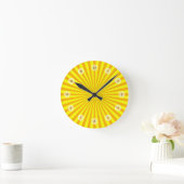Yellow Sunburst Clock Ronde Klok (Huis)