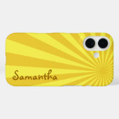 Yellow Sunburst "Voeg Jouw namen toe" Case-Mate iPhone Case (Achterkant (horizontaal))