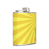 Yellow Sunburst "Voeg Jouw namen toe" Heupfles (Rechts)