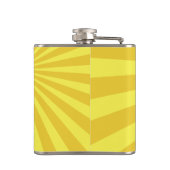 Yellow Sunburst "Voeg Jouw namen toe" Heupfles (Achterkant)