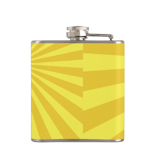Yellow Sunburst "Voeg Jouw namen toe" Heupfles (Achterkant)