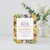 Yellow Sunflower 60th Birthday Party Kaart (Staand voorkant)
