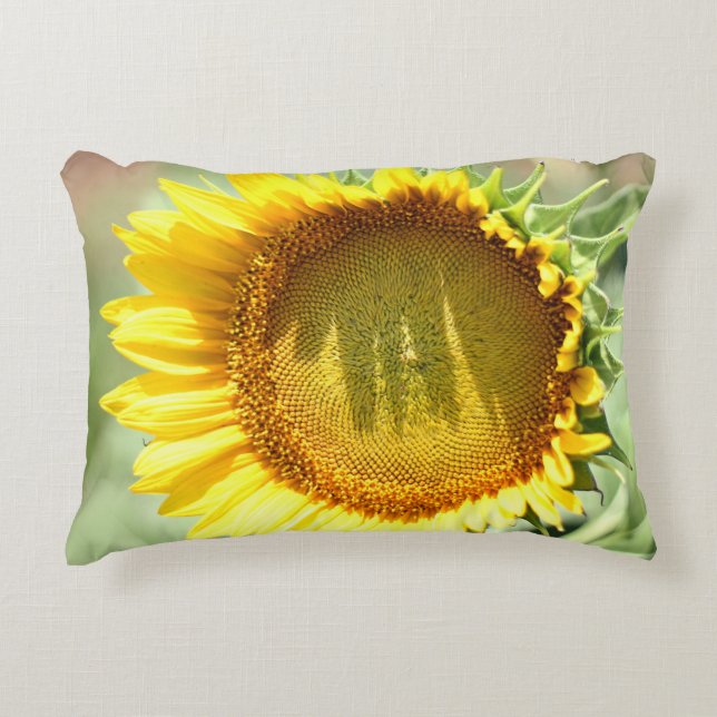 Yellow sunflower accent kussen (Voorkant)