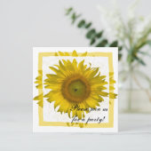 Yellow Sunflower All Occasion Party Invitation Kaart (Staand voorkant)