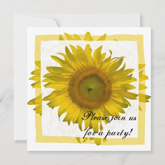 Yellow Sunflower All Occasion Party Invitation Kaart (Voorkant)