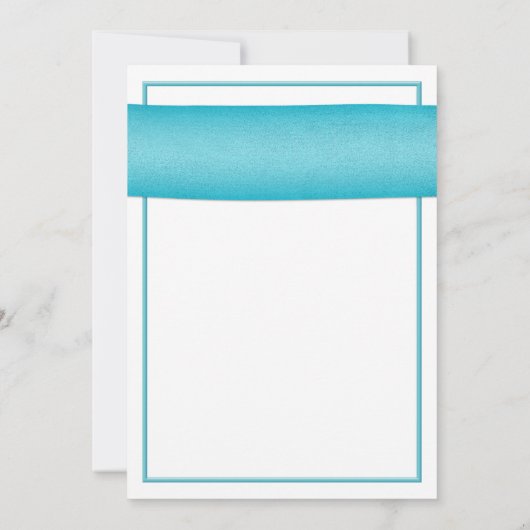 Yellow Sunflower Aqua Ribbon Weddenschap Kaart (Achterkant)