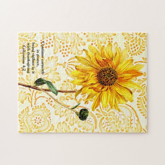 Yellow Sunflower Art Faith Puzzle Legpuzzel (Horizontaal)