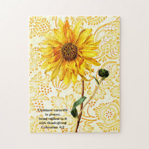 Yellow Sunflower Art Faith Puzzle Legpuzzel