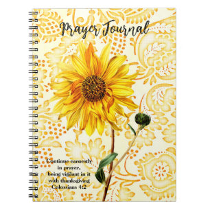 Yellow Sunflower Art Prayer Journal Notitieboek