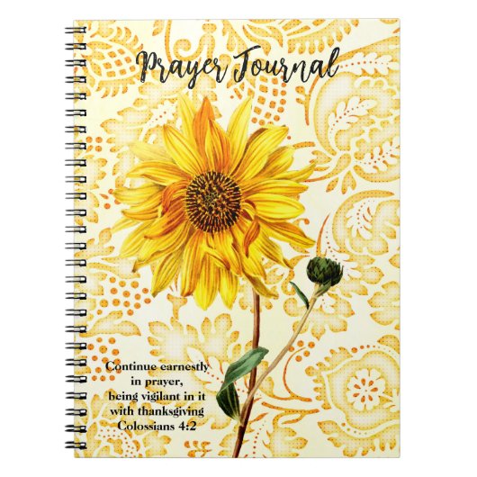 Yellow Sunflower Art Prayer Journal Notitieboek (Voorkant)