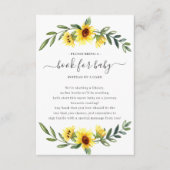Yellow Sunflower Baby shower Boek voor Baby Informatiekaartje (Voorkant)